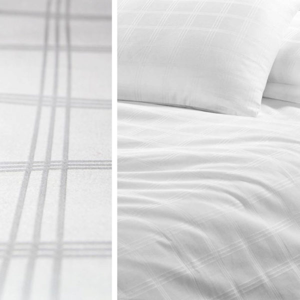Karo Serie, White Bed Linen Karo Serie, Weiße Bettwäsche