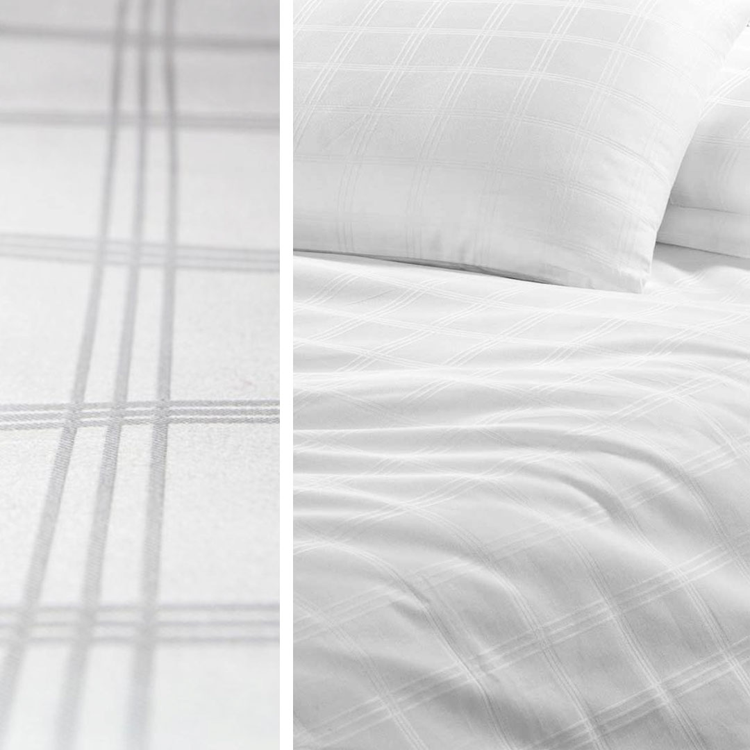 Karo Serie, White Bed Linen Karo Serie, Weiße Bettwäsche