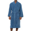 Bathrobe with kimono collar white color comfort soft high quality obertex turkish production light blue color